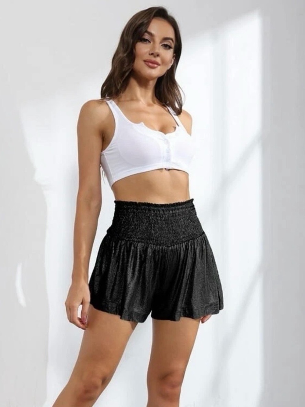 Queen of Sparkles black metallic shorts